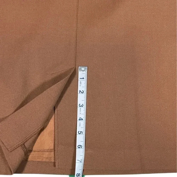 Vintage Alfred Dunner 100% Wool Tan Skirt Knee Length Size 12 W/Belt Work Wear - Picture 9 of 10